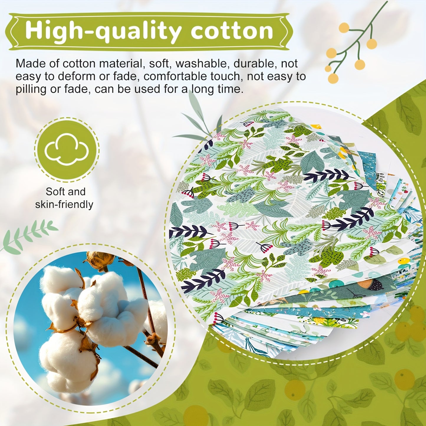 70 Pcs 10x10 Cotton Fabric Squares Precut Quilt Patchwork