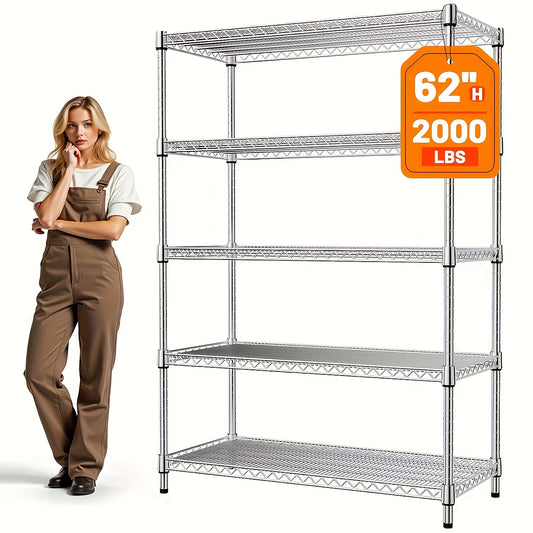 2000/1600 Lbs 5/4 Tier Storage Shelving Steel Heavy Duty Multi-Tier Utility Shelving Unit Steel Organizer Wire Rack For Home, Kitchen, Office Standing Baker'S Racks, Room Decor Shoe Rack Bathroom Decor Accessories Dresser Lau