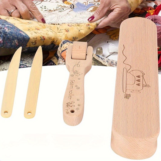 1 Set of Wooden Sewing Scroll Sets - Professional Hardwood Tailor Tappers with Intricate Floral & Geometric Designs, Ideal for Sewing, Embroidery, Ironing | Women'S Art Supplies for Professional Sewing, Craft Supplies, Sewing