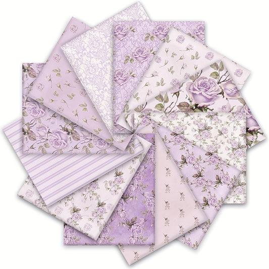 12 Pcs DIY Cotton Fabric Bundles 46x56cm Floral Patchwork