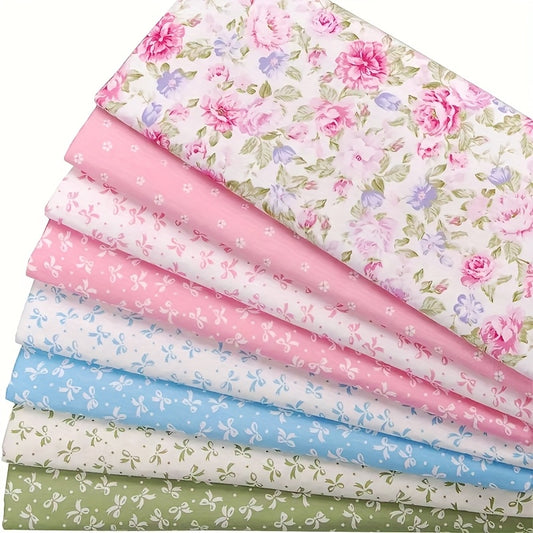 8Pcs Floral Fabric Bundle Set Pre Cut For Sewing And Crafts