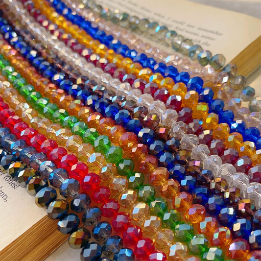 900pcs 8mm Wholesale Glass Beads Selected 14 UV AB Colors for Jewelry Making, Faceted Rondelle Beads for Crafts Wind Chimes, Loose DIY Spacer Beads, Shinning Beads for DIY, Bracelet, Necklace, Earring Making